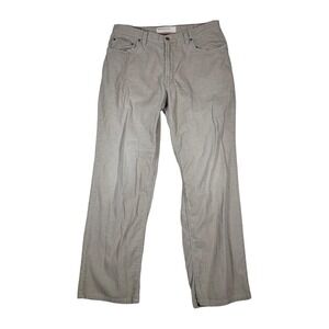Perry Ellis Cotton Mens Tan Corduroy Pants Size 36x32 Straight‎ Leg Casual